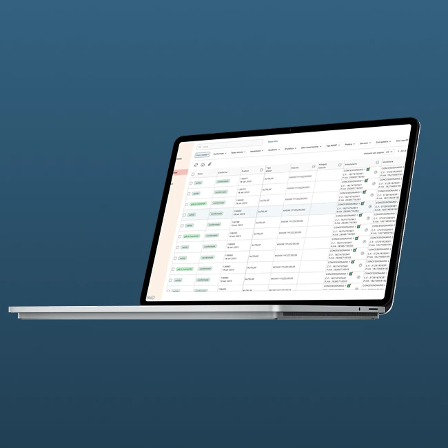 Mockup che mostra una schermata del progetto "san fermo" su un computer
