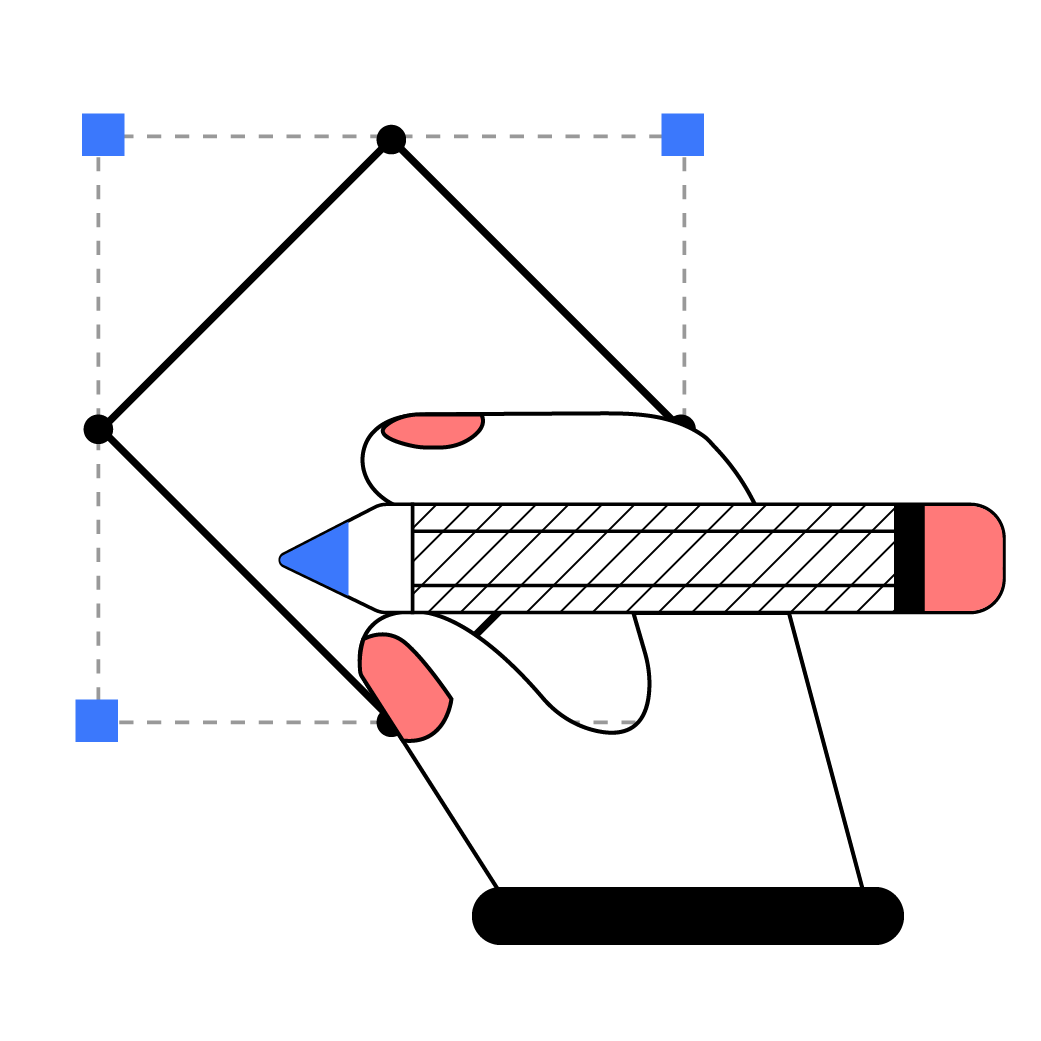 Illustrazione di una mano che disegna che rappresenta il servizio di 