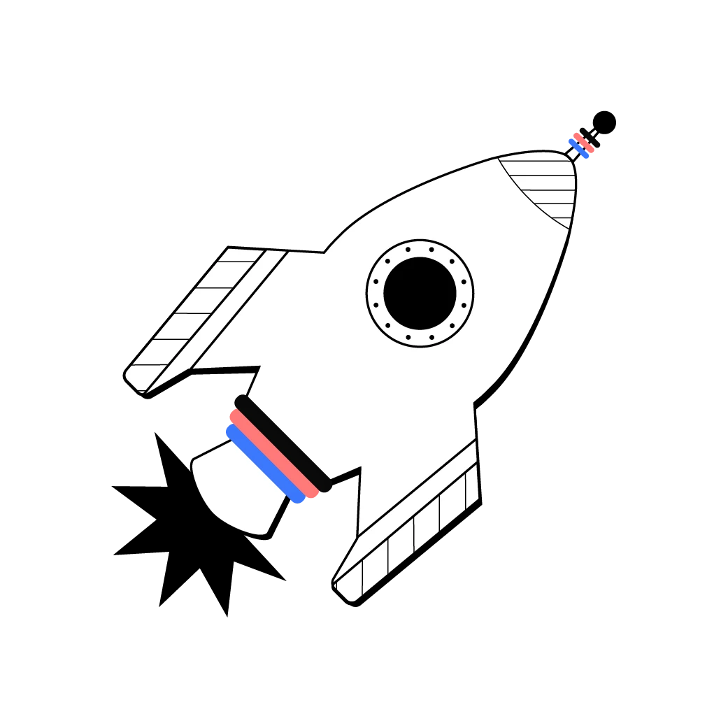 Illustrazione astratta di un razzo