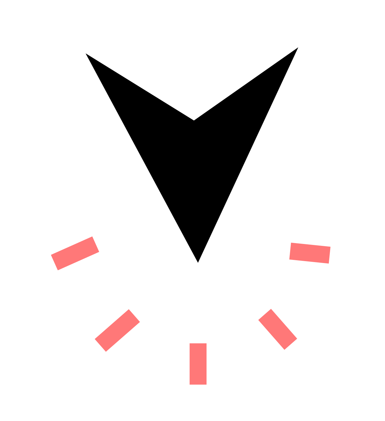 Freccia che punta verso il basso.