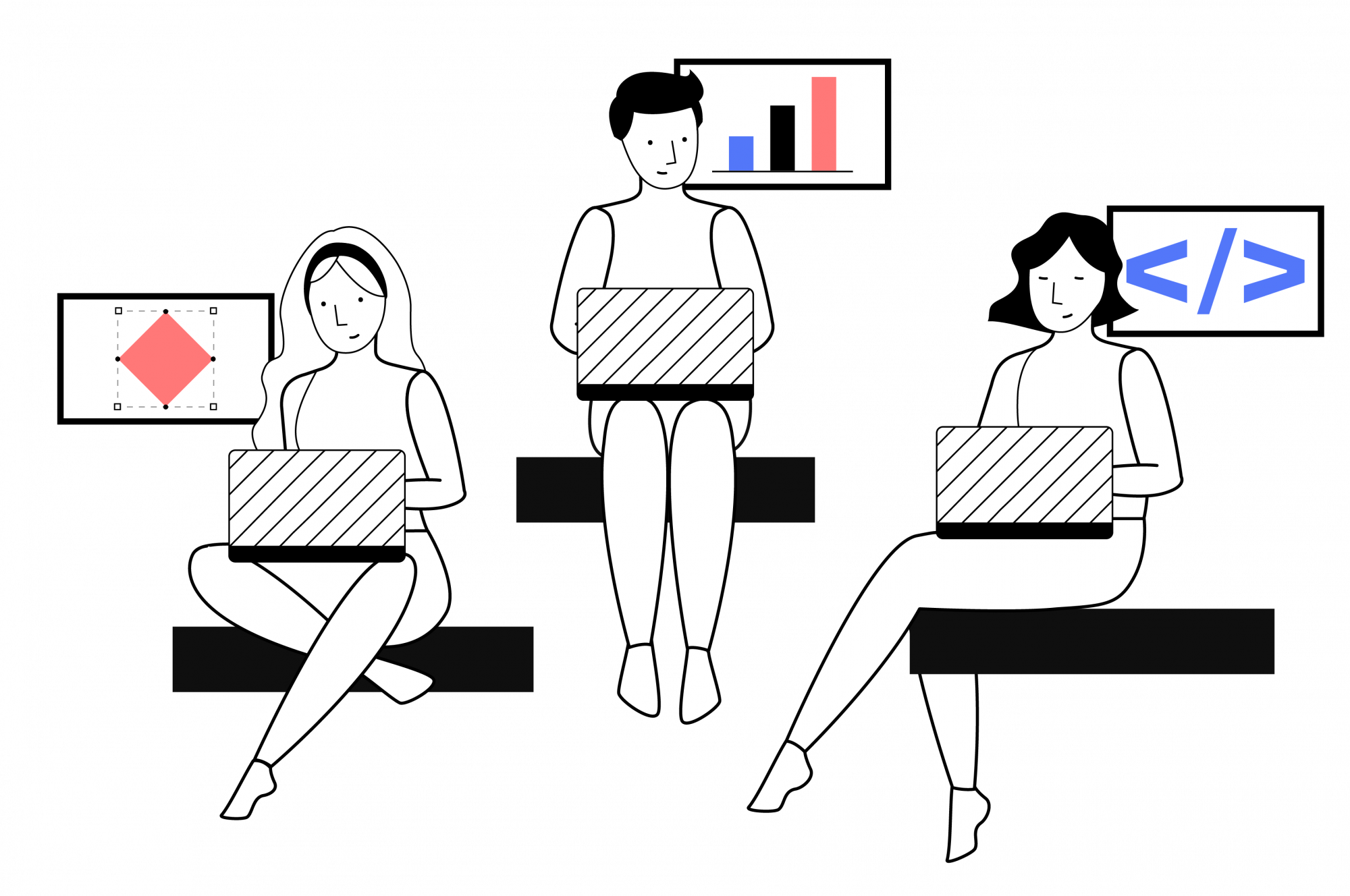 Ragazza seduta che usa un laptop.