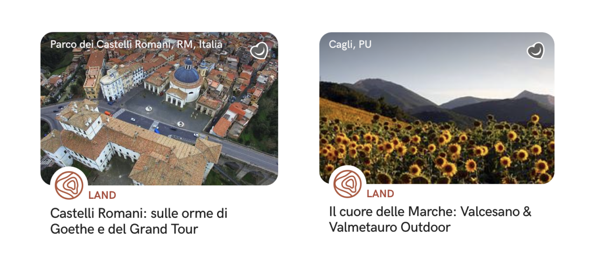 Cards di terre da esplorare.