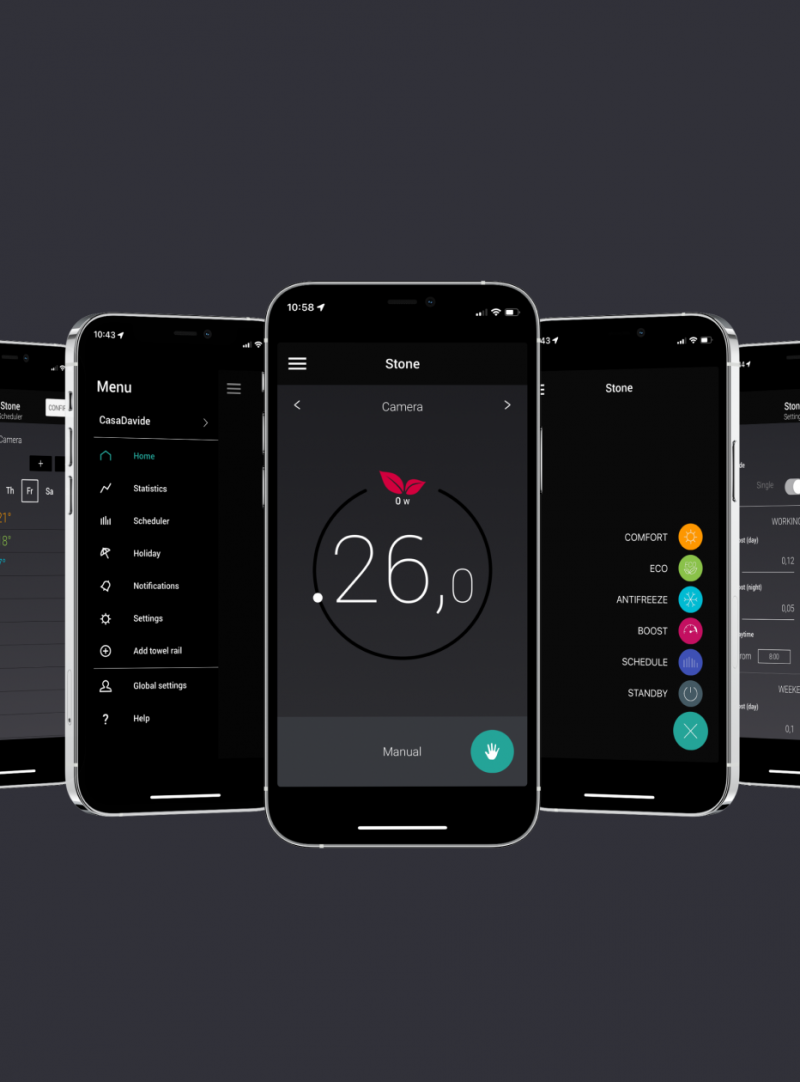 Schermate d'uso dell'app Stone Connect
